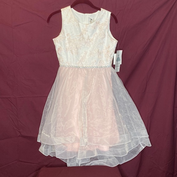 Rare Editions Other - “Rare Editions” party dress two tone pink with silver accents, size 16 girls